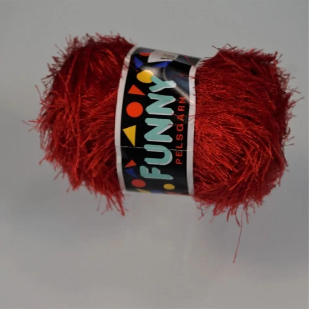 Funny Pelsgarn 4109 Eyelash Yarn Sandnes Garn Red Rust Color 1 Skein